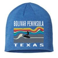 Bolivar Peninsula Texas Surfing Souvenir Gift Sustainable Beanie