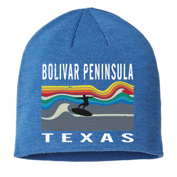 Bolivar Peninsula Texas Surfing Souvenir Gift Sustainable Beanie