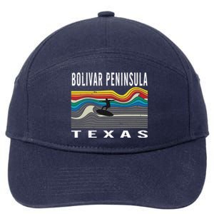 Bolivar Peninsula Texas Surfing Souvenir Gift 7-Panel Snapback Hat