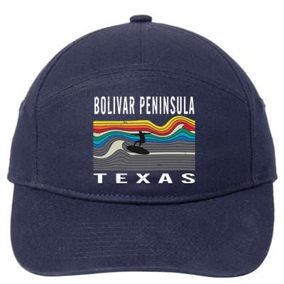 Bolivar Peninsula Texas Surfing Souvenir Gift 7-Panel Snapback Hat