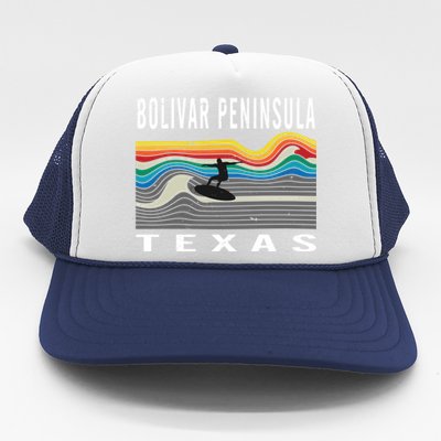 Bolivar Peninsula Texas Surfing Souvenir Gift Trucker Hat