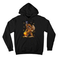 Bigfoot Pilgrim Turkey Pumpkin Thanksgiving Day Hoodie