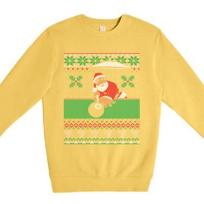 Billiards Pool Ugly Christmas Sweater Style Cute Gift Premium Crewneck Sweatshirt