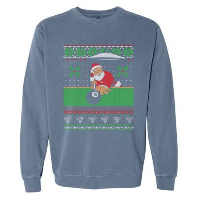 Billiards Pool Ugly Christmas Sweater Style Cute Gift Garment-Dyed Sweatshirt