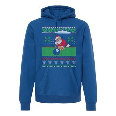 Billiards Pool Ugly Christmas Sweater Style Cute Gift Premium Hoodie