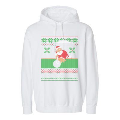 Billiards Pool Ugly Christmas Sweater Style Cute Gift Garment-Dyed Fleece Hoodie