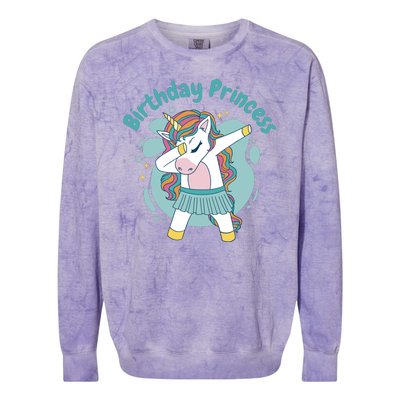 Birthday Princess Unicorn Cute Gift Colorblast Crewneck Sweatshirt