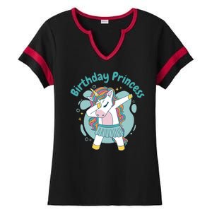 Birthday Princess Unicorn Cute Gift Ladies Halftime Notch Neck Tee