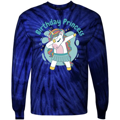 Birthday Princess Unicorn Cute Gift Tie-Dye Long Sleeve Shirt