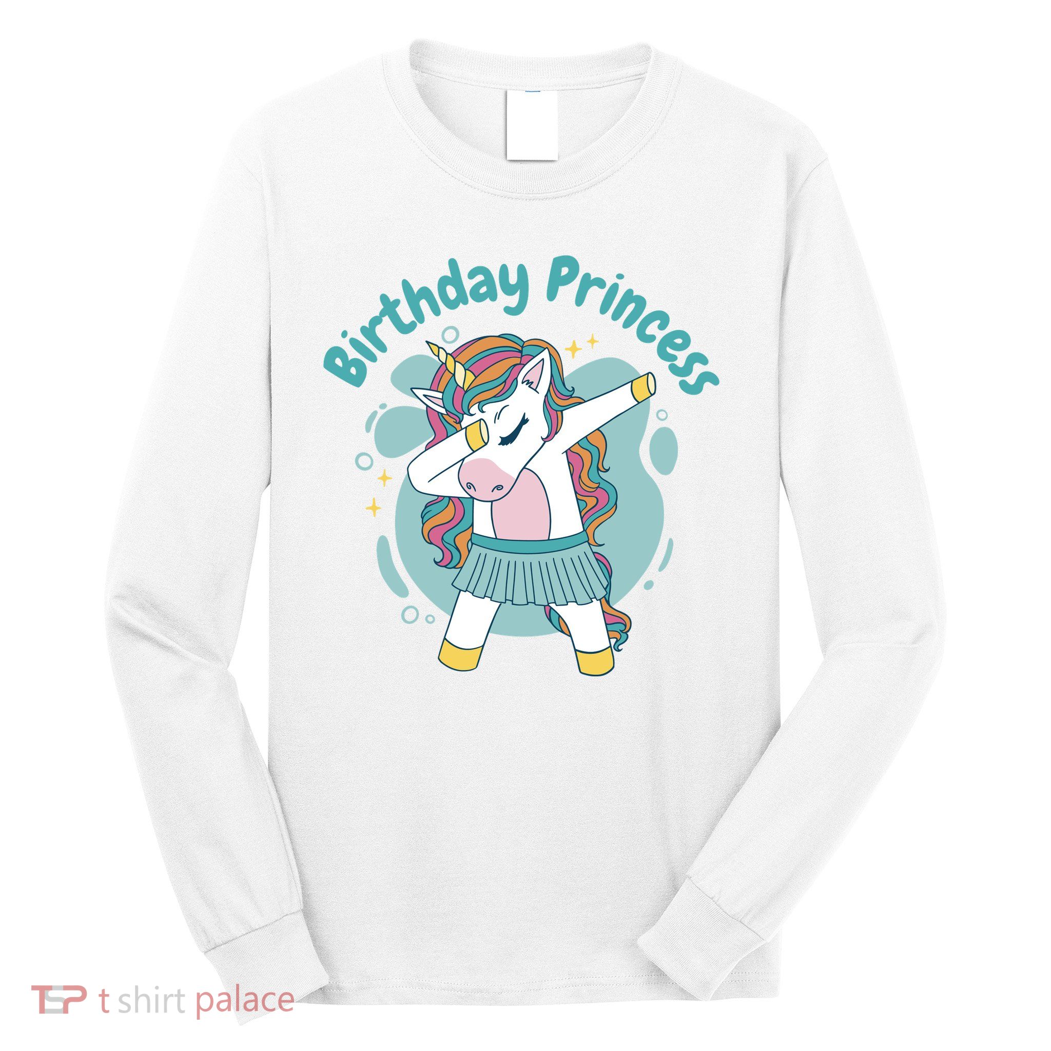 Birthday Princess Unicorn Cute Gift Long Sleeve Shirt