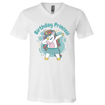 Birthday Princess Unicorn Cute Gift V-Neck T-Shirt