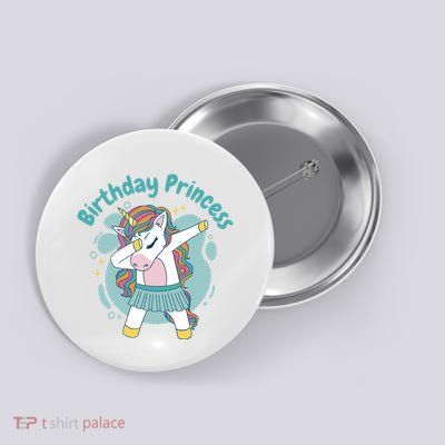 Birthday Princess Unicorn Cute Gift Button