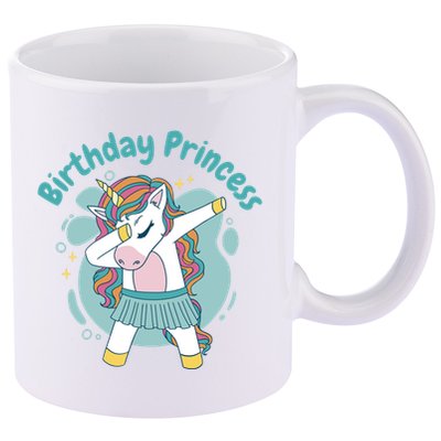 Birthday Princess Unicorn Cute Gift 11oz C Handle Ceramic Mug