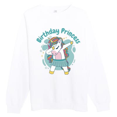 Birthday Princess Unicorn Cute Gift Premium Crewneck Sweatshirt