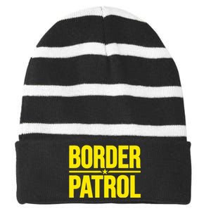 Border Patrol Uniform Halloween Costume Striped Beanie with Solid Band