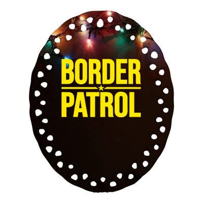 Border Patrol Uniform Halloween Costume Ceramic Oval Ornament