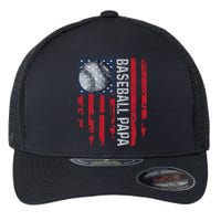 Baseball Papa Usa Flag Coach Flexfit Unipanel Trucker Cap