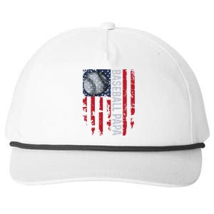 Baseball Papa Usa Flag Coach Snapback Five-Panel Rope Hat