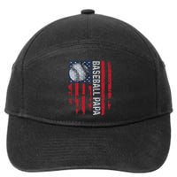 Baseball Papa Usa Flag Coach 7-Panel Snapback Hat