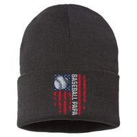 Baseball Papa Usa Flag Coach Sustainable Knit Beanie