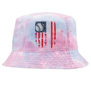 Baseball Papa Usa Flag Coach Tie-Dyed Bucket Hat