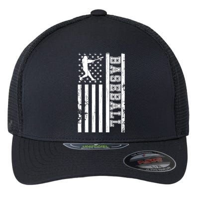 Baseball Pitcher USA Flag Flexfit Unipanel Trucker Cap