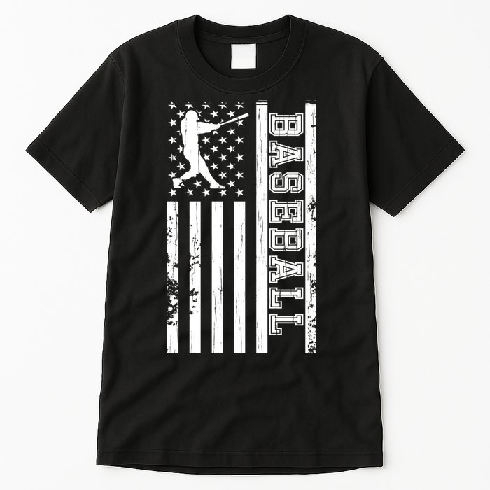 Baseball Pitcher USA Flag Tall T-Shirt