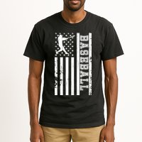 Baseball Pitcher USA Flag Tall T-Shirt