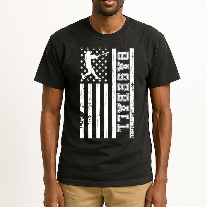 Baseball Pitcher USA Flag Tall T-Shirt