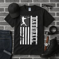 Baseball Pitcher USA Flag Tall T-Shirt