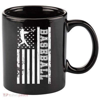 Baseball Pitcher USA Flag 11oz C Handle Ceramic Mug