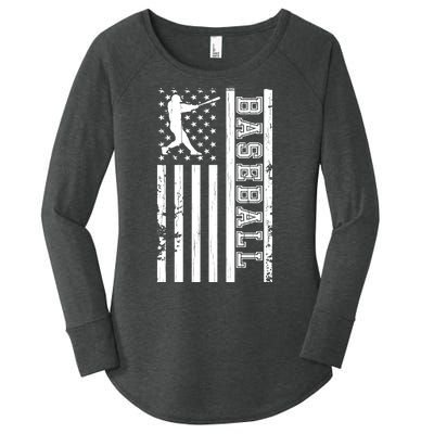 Baseball Pitcher USA Flag Women's Perfect Tri Tunic Long Sleeve Shirt