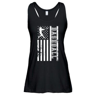 Baseball Pitcher USA Flag Ladies Essential Flowy Tank