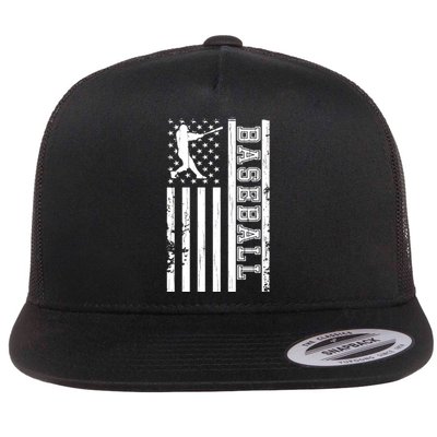 Baseball Pitcher USA Flag Flat Bill Trucker Hat