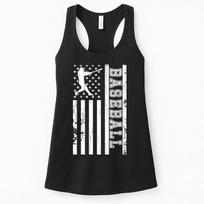 Baseball Pitcher USA Flag Womens Tank Top