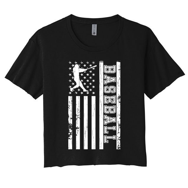 Baseball Pitcher USA Flag Crop Top