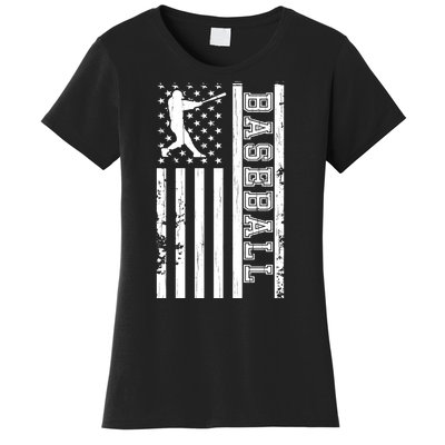 Baseball Pitcher USA Flag Women's T-Shirt