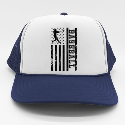 Baseball Pitcher USA Flag Trucker Hat