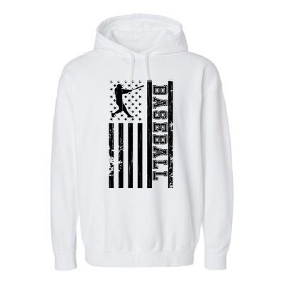 Baseball Pitcher USA Flag Garment-Dyed Fleece Hoodie