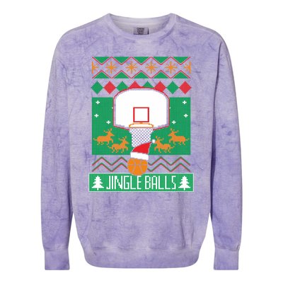 Basketball Player Ugly Christmas Sweater Jingle Balls Fan Colorblast Crewneck Sweatshirt