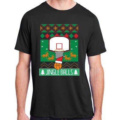 Basketball Player Ugly Christmas Sweater Jingle Balls Fan Adult ChromaSoft Performance T-Shirt