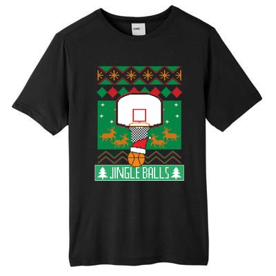 Basketball Player Ugly Christmas Sweater Jingle Balls Fan Tall Fusion ChromaSoft Performance T-Shirt