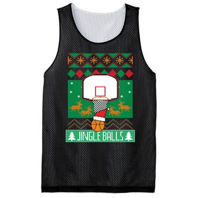 Basketball Player Ugly Christmas Sweater Jingle Balls Fan Mesh Reversible Basketball Jersey Tank