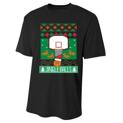 Basketball Player Ugly Christmas Sweater Jingle Balls Fan Performance Sprint T-Shirt