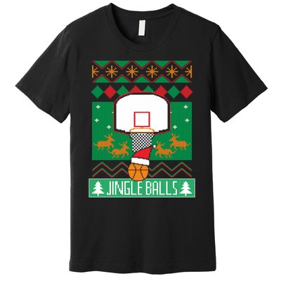 Basketball Player Ugly Christmas Sweater Jingle Balls Fan Premium T-Shirt