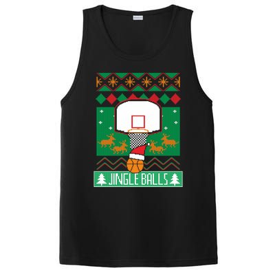 Basketball Player Ugly Christmas Sweater Jingle Balls Fan PosiCharge Competitor Tank