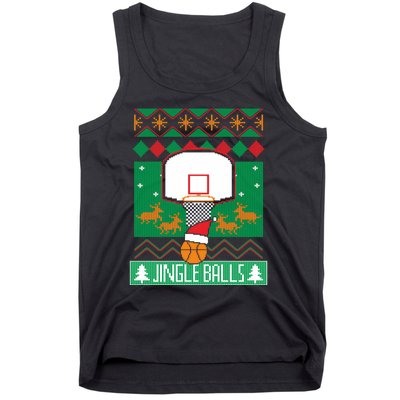 Basketball Player Ugly Christmas Sweater Jingle Balls Fan Tank Top