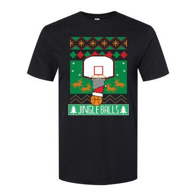 Basketball Player Ugly Christmas Sweater Jingle Balls Fan Softstyle CVC T-Shirt