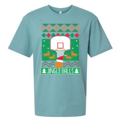 Basketball Player Ugly Christmas Sweater Jingle Balls Fan Sueded Cloud Jersey T-Shirt