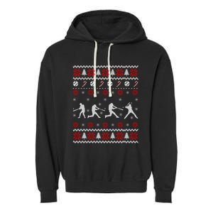 Baseball Players Ugly Christmas Sweater Xmas Gift Garment-Dyed Fleece Hoodie